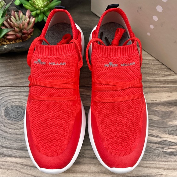 NIB Peter Millar Hyperlight Glide Sneaker US 8 Red A SMALL SNAG ON SHOE LACE - Picture 2 of 15